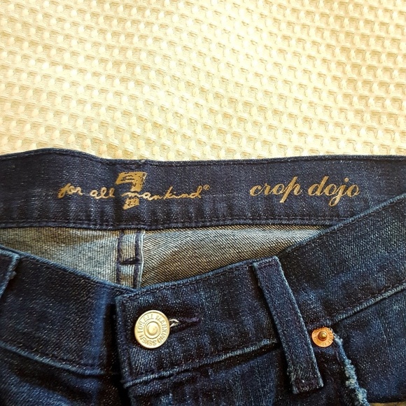 7 For All Mankind Crop Dojo Denim Capris - Sz 28 - Picture 4 of 8